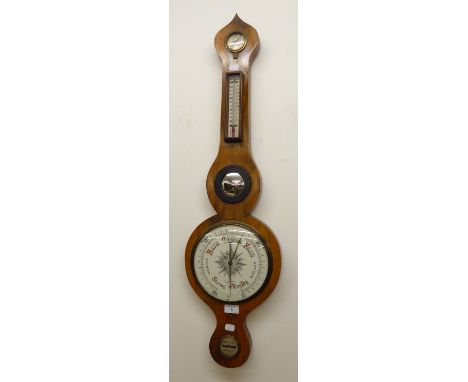 A LATE VICTORIAN MERCURY WHEEL BAROMETER 
