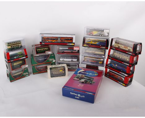 Twenty-two Corgi Original Omnibus to include 1:76 scale Limited Edition Tamar Link (1468/2210pcs), 1:76 scale Cardiff Bus BWS