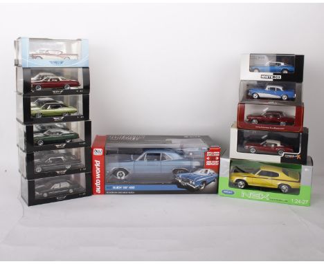 A collection of 1:18 scale and 1:43 scale Buick model cars. To include a American Muscle 1:18 scale 1967 Buick GS 400 with a 