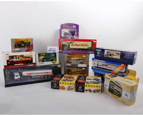  Fourteen boxed Corgi model cars and two boxed Vanguard 1:64 scale model cars. To include VanGuard: Boots Delivery Trucks of 