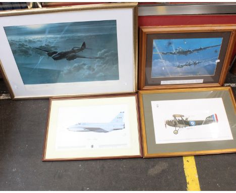Four Prints of Planes Including World War II PlanesGerald Coulson, Night of the Hunter, print on paper, Signed by Gerald Coul