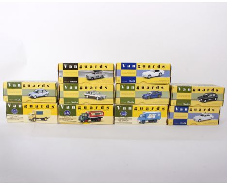 Ten Vanguard model cars from 1:43 to 1:64 scale. To include 1:43 scale: Subaru Impreza 22B (886/1100pcs), Talbot Lotus Sunbea