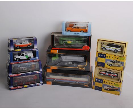 A collection of transport and public service vehicles to include a 1:43 scale IXO Model Tatra Phoenix Euro 6 8x8 (Tipper) and