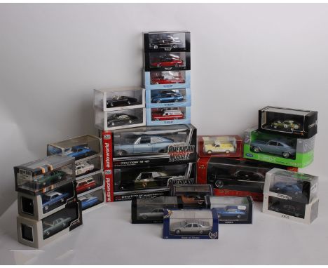 A collection of twenty-six Chevrolet model cars in varying scales and car model manufacturers. To include a 1:18 scale Sun St