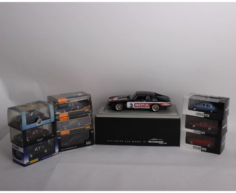 A collection of Jaguar model cars varying in scale. To include a 1:18 scale Tecnomodel Mythos Jaguar XJS Tourist Trophy 1982 