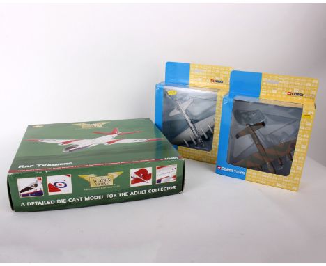 A Corgi Aviation Archive Raf Trainers Die Cast model - English Electric Canberra B(1)6, WT309 1:72 scale, and two Corgi Tos P