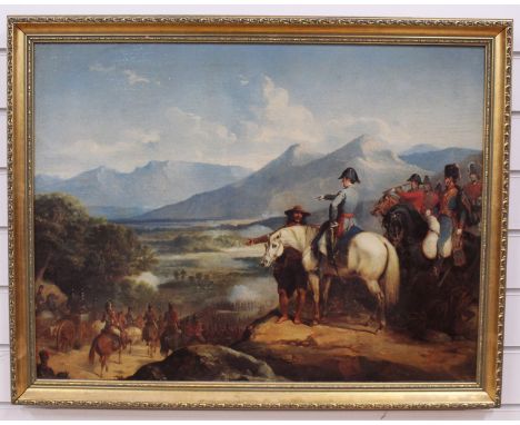 The Duke of Wellington. Scene from the Peninsular War with a local Spanish guide talking to the duke.There is a crackled fini