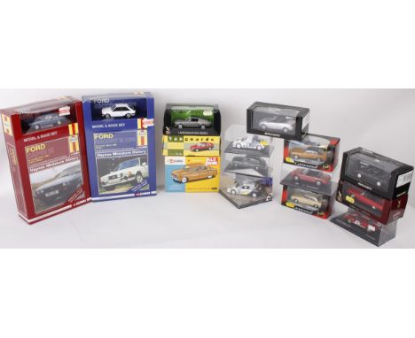 Two Haynes Corgi Ford models and handbook to include a Ford Capri 111 1;43 scale and a Ford Escort 111XR3 1:43 scale. A Corgi