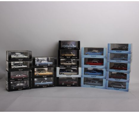 A collection of twenty-one Neo 1:43 scale model cars. To include Alvis TD 21 Saloon, Dodge Polara 2-Door Hardtop Coupe- 1960,