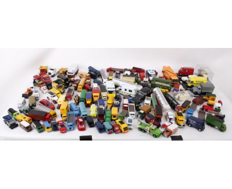  A large collection of unboxed 1:43 scale model cars,l transport, emergency and service vehicles. To include Michellen, Emerg