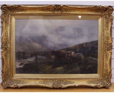 Henry Robinson Hall (British 1859 - 1927)Moorland RoversOil on canvas in an antique ornate gilt frameSigned 'H. R. Hall' vers