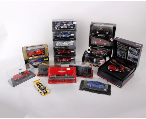 Eighteen 1:43 scale racing model cars from various manufacturers. To include 24 Heures du Mans: Alfa Romeo T33/2- 1968, Alfa 