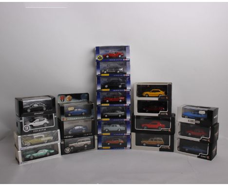 A collection of twenty-one 1:43 scale of various model cars. To include six Premium X Die-Cast: Saab 9-3 Viggen- 1999, Dodge 