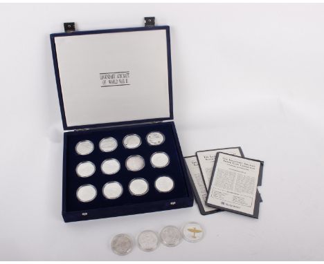 A collection of 28 silver Crown-size aircraft thematic coins, issued by the Marshall Islands, as well as a variety of Commonw