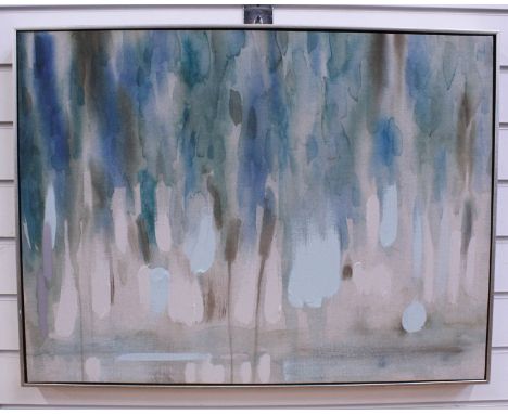 An Abstract Painting in Silver Frame (20th - 21st Century)Inkjet print and emulsion paint on canvasIndistinctly signed lower 