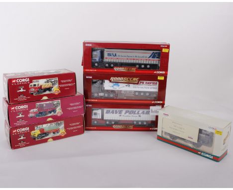  Six boxed 1:76 scale Corgi model cars to include Austin 4 Wheel Dray &amp; Crates (1537/2200pcs),  British Rail Bedford KM P