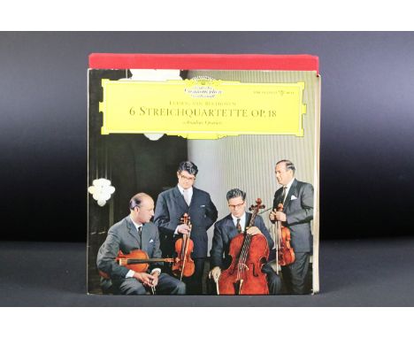 CLASSICAL RECORDS / BOX SETS - 7 RARE DEUTCHE GRAMMOPHON STEREO BOX SETS and ALBUMS.  1. DGG SLPM 138 002/3 ED1 RED BOX, GOLD