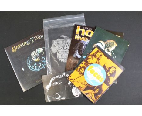 Memorabilia - 7 Tour programmes to include Jethro Tull x 3 (one with ticket and signatures), Golden Earring, Focus, The Holli