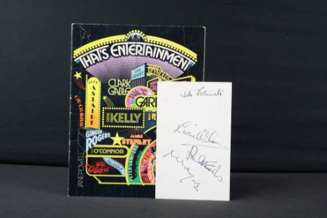 Memorabilia - That's Entertainment programme along with a ticket for the European Celebrity premiere on Oct 2nd 1974 signed b