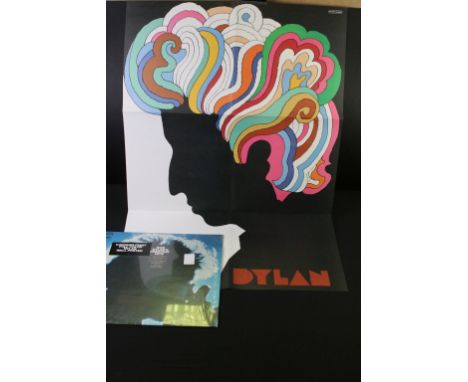 Vinyl - Bob Dylan Greatest Hits original US pressing in open shrink with hype sticker, with unused Milton Glaser poster.  At 