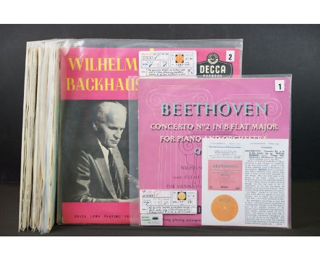 Vinyl - Classical - 18 Decca LPs featuring Wilhelm Backhaus including ED1s, factory samples, and first pressings to include L