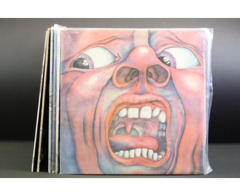 Vinyl - 6 Prog Rock LPs to include King Crimson In The Court Of.. (ILPS 3111) pink i label A2/B4 matrices Ex/Vg+, Atomic Roos