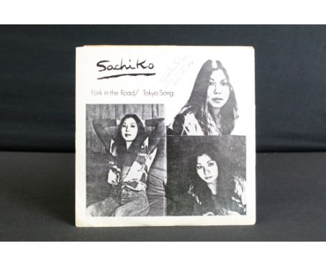 Vinyl &amp; Autograph - Sachiko Fork In The Road / Tokyo Song (LXR Records 8).  Pen signature to front. 
