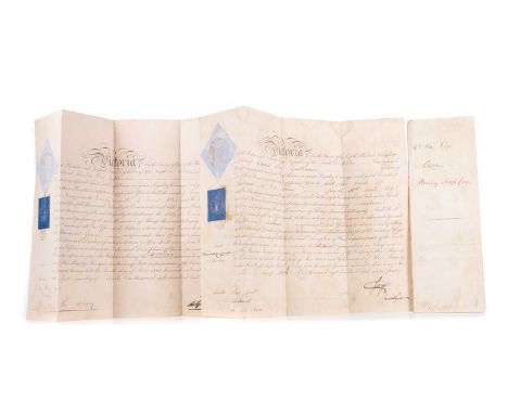 FOUR BRITISH ROYAL ARMY COMMISSIONS SIGNED BY PRINCE GEORGE (DUKE OF CAMBRIDGE CIRCA 1860/80s signed lower right, each emboss
