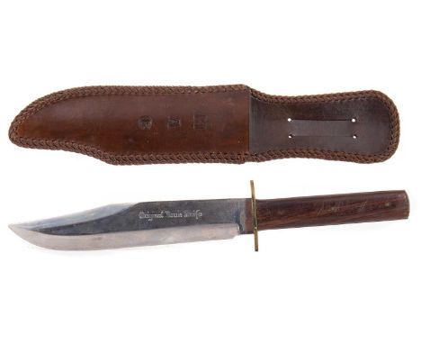 ORIGINAL BOWIE KNIFE SUSSEX ARMOURY, POST-WAR the steel blade inscribed Original Bowie knife and maker's mark, over a brass g