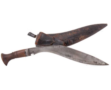 NEPALESE KUKRI EARLY-MID 20TH CENTURY the curved steel blade inscribed S-SGT, J.A. BELL M.E.S. RAZMAK 1940, no further markin