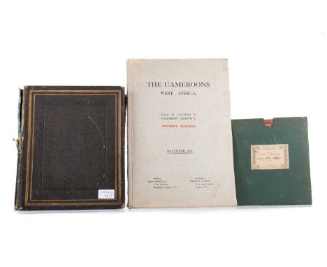 THE CAMEROONS WEST AFRICA, CATALOGUE FOR THE SALE BY AUCTION OF EX-ENEMY PROPERTY NOVEMBER, 1924 in drab boards, Solicitors: 