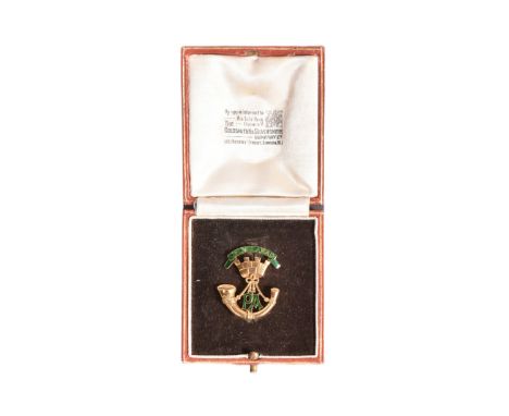 WWI First World War Prince Albert's Somerset Light Infantry officer's sweetheart brooch. A yellow metal, weighing 3.9g, with 