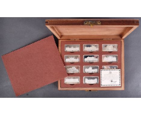 Royalty Interest - The Royal Palaces - The Birmingham Mint - a presentation boxed set featuring twelve sterling hallmarked si