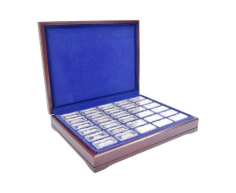 Railway Interest - The Birmingham Mint - 150th Anniversary Of The Rainhill Trials 1829-1979 - cased set of x30 hallmarked ste