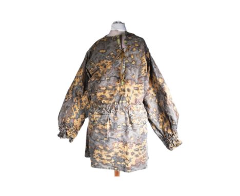A WWII Second World War Third Reich Nazi German Waffen SS Officers uniform smock. Desert camo with string tied collar elastic