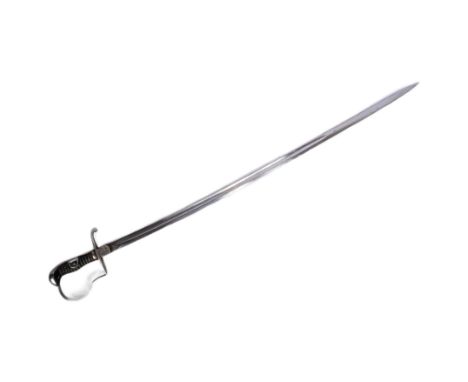 A 19th Century Imperial German / Prussian Empire 1890 pattern officers sword. Dove head pommel with stirrup shaped knuckle gu
