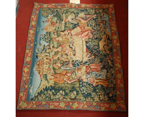 A modern Past Times tapestry depicting a medieval banquet