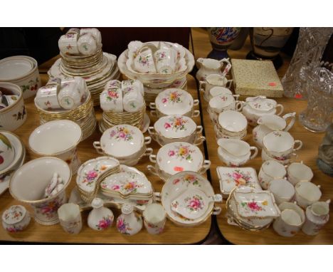 An extensive Royal Crown Derby part tea and dinner service, mostly in the Derby Posies pattern 