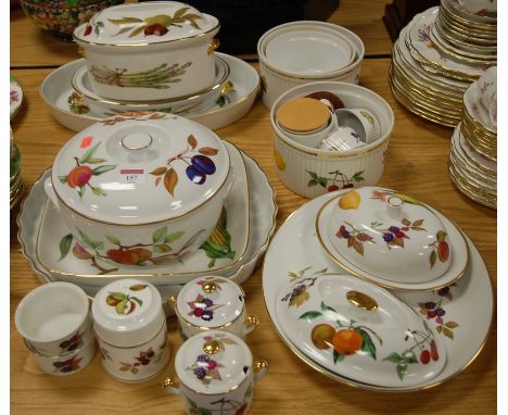 A collection of Royal Worcester tablewares in the Evesham pattern