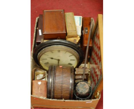 A box of miscellaneous to include; wall clock, games board, pair of book-ends etc  Condition Report / Extra Information To in