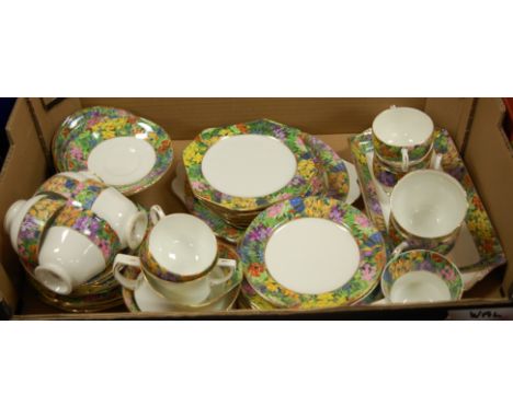 A Paragon part tea service in the Springtime pattern