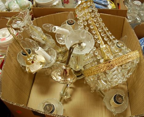 A modern five branch ceiling light fitting together with two others (3)