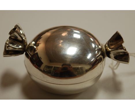A modern continental silver novelty trinket box in the form of a sweet