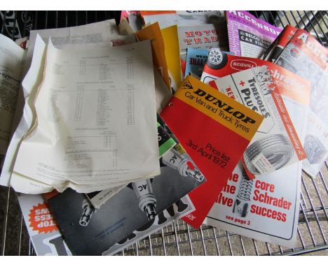 A box of mixed ephemera and magazines, mostly circa 1950's including "Accessory and Garage Equipment"