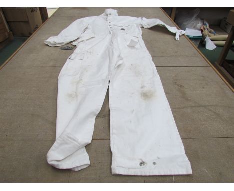 A pair of "M" size white overalls with "Goodwood" embroidered to chest and arm along with a seperate embroidered "Goodwood" b