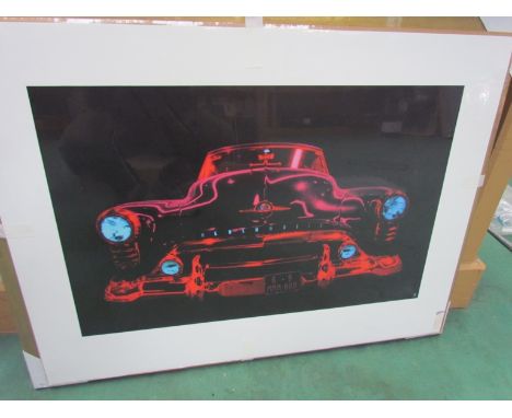 A print of a 1950's "OLDSMOBILE" unframed but supplied with a frame, 60cm x 80cm