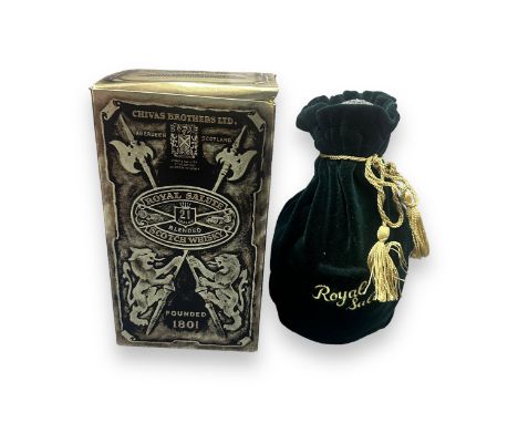 Chivas - Royal Salute Blended Scotch Whiskey Presentation Bottle. A sealed unopened 75.7cl bottle, with cloth bag and origina