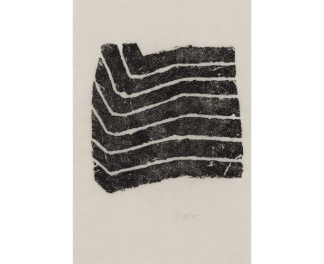 RAOUL UBAC (1909-1985)Empreinte d'ardoise sur papier japon. SignéeLeisteenprint op Japans papier. GetekendSlate print on Japa