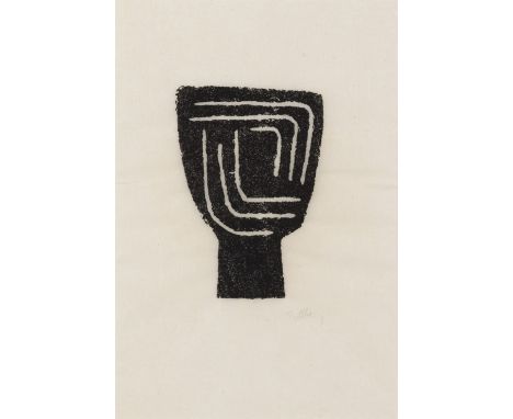 RAOUL UBAC (1909-1985)Empreinte d'ardoise sur papier japon. SignéeLeisteenprint op Japans papier. GetekendSlate print on Japa