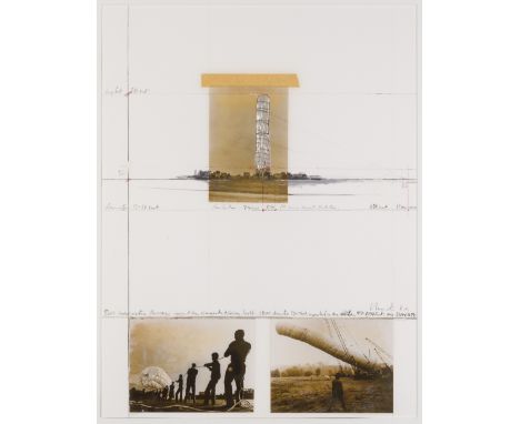 CHRISTO &amp; JEANNE-CLAUDE (1935-2020)(1935-2009)5600 Cubic Meter Package, Kassel1968 Sérigraphie et collotype, avec collage